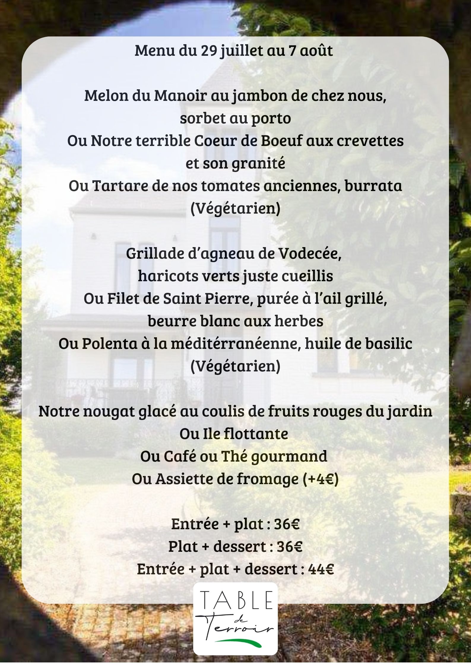 menu